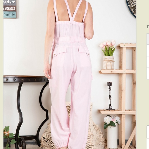 Blue Velvet “ Anita “ Blue Velvet Overall Jogger Style Romper 10 - Picture 3 of 4